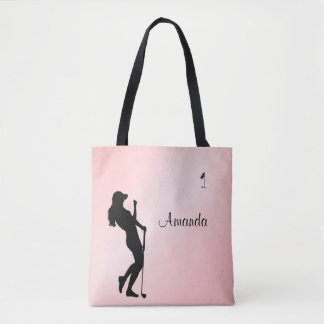 Lady Golfer Pink Personal Tote Bag