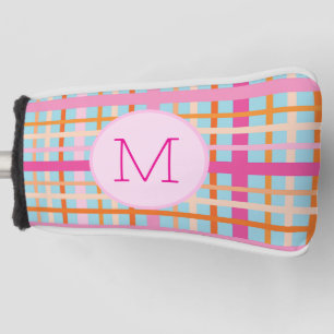 Lady Golfer Pink sage plaid Preppy Custom Ladies Golf Head Cover