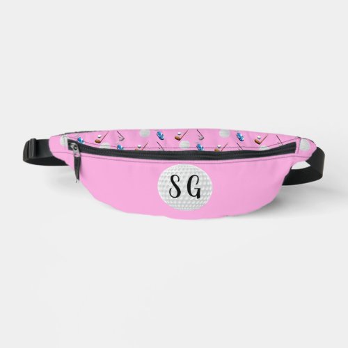 Lady Golfer Pink with White Golf Ball  Fanny Pack