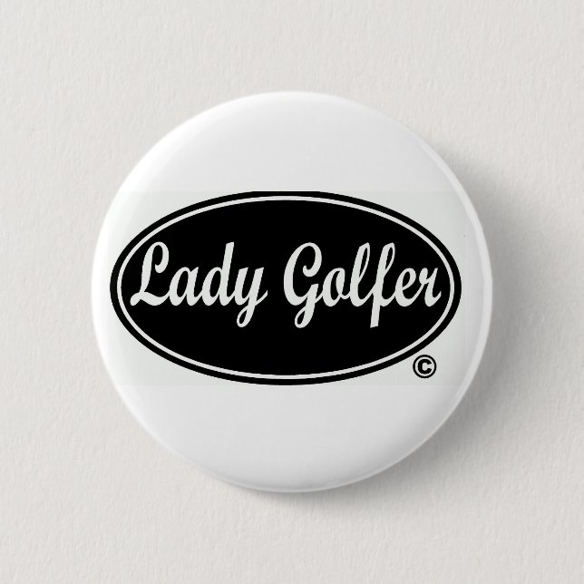 Lady Golfer Round Button (Front)