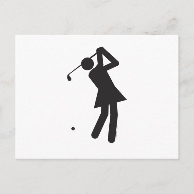 Lady-golfer-T Postcard (Front)