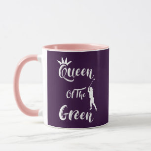 Lady Golfers Fun Queen Of The Green Quote Mug