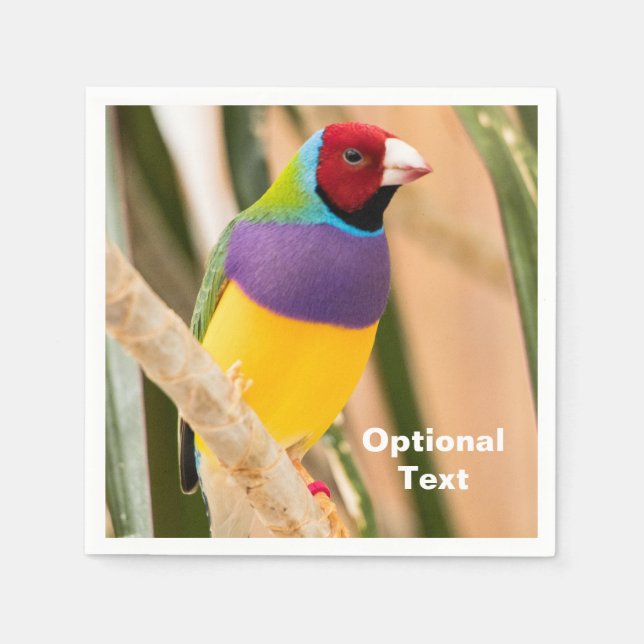 Lady Gouldian Finch Napkins (Front)
