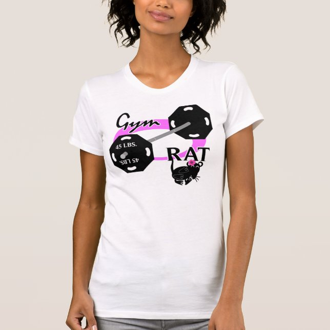 Lady Gym Rat Weightlifting T-Shirt (Front)