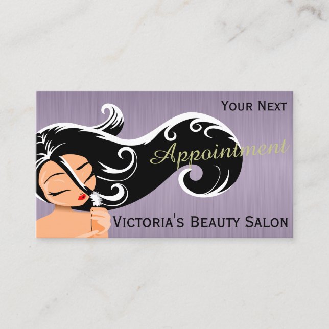 Lady Hair Stylist Appointment Cards (Front)