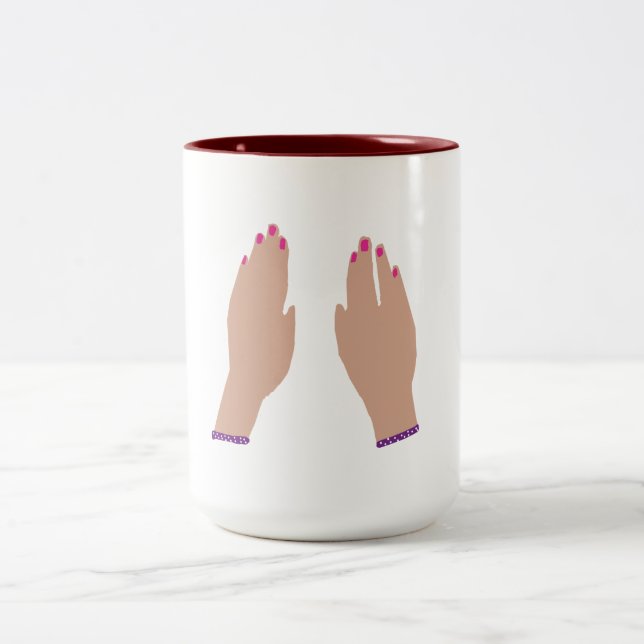 Lady Hands Two-Tone Coffee Mug (Center)