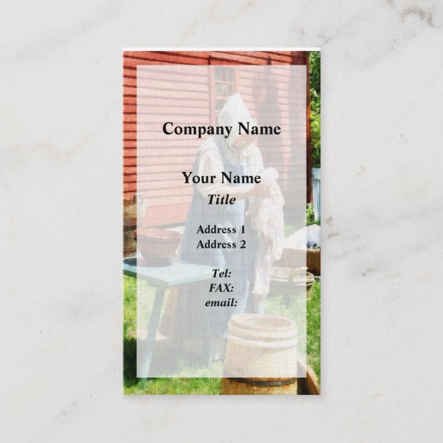Lady Hanging Laundry Business Card (Front)
