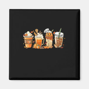 Lady Happy Fall Coffee Pumpkin Latte Thanksgiving  Magnet