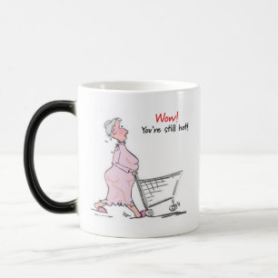 Lady having a hot flash color morph mug