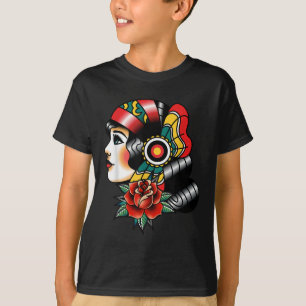 Lady Head American Traditional Tattoo Old School T-Shirt
