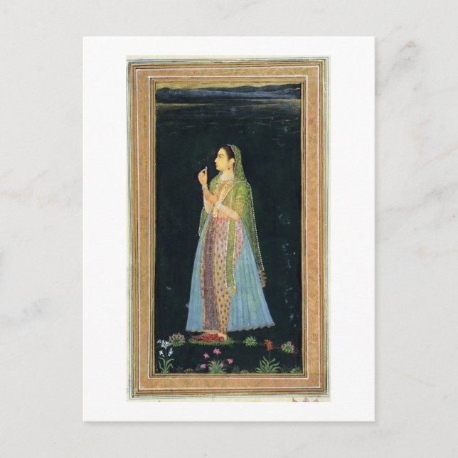 Lady holding a blossom, from the Small Clive Album Postcard (Front)