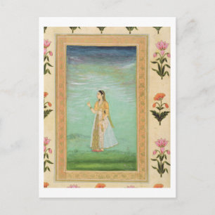 Lady holding a flower, from the Small Clive Album Postcard