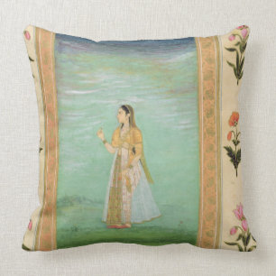 Lady holding a flower, from the Small Clive Album Throw Pillow