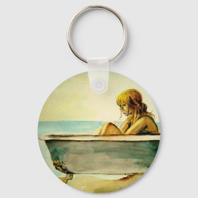 Lady in a Bathtub Keychain (Front)