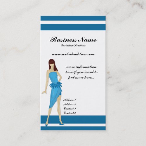 Lady in a Blue Dress Stylish Business Cards