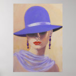 Lady In A Blue Hat, Poster at Zazzle