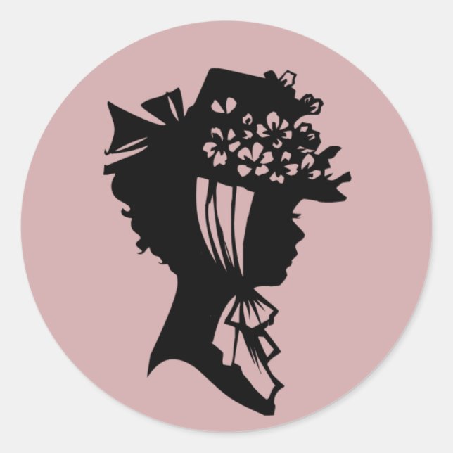 Lady in a Bonnet 28 Blush Pink AH2010 Classic Round Sticker (Front)