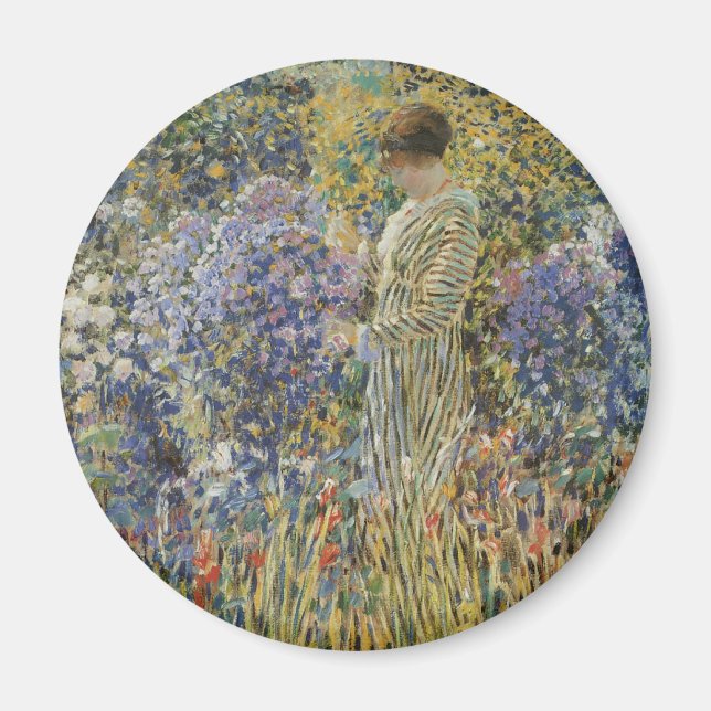 Lady in a Garden by Frederick Frieseke, Fine Art Magnet (Front)