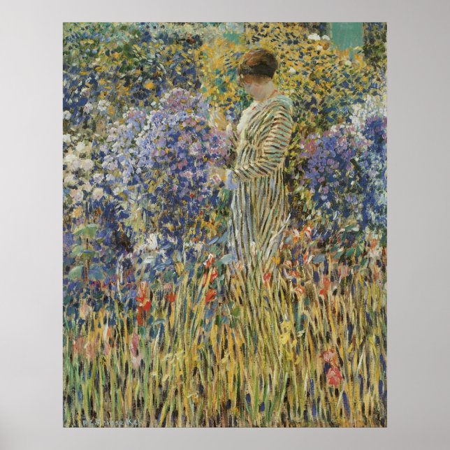 Lady in a Garden by Frederick Frieseke, Fine Art Poster (Front)