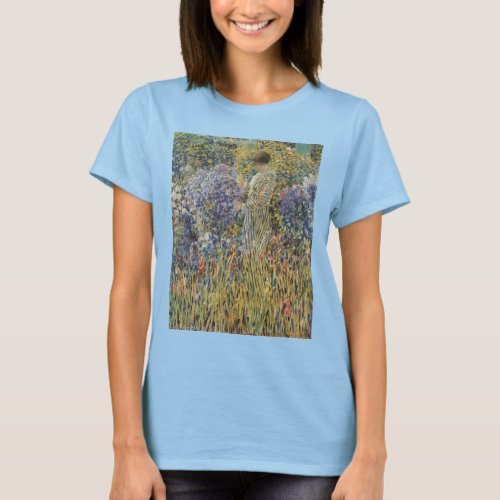 Lady in a Garden by Frederick Frieseke Fine Art T_Shirt
