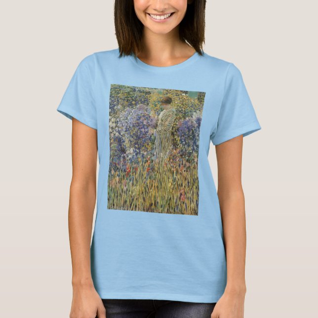 Lady in a Garden by Frederick Frieseke, Fine Art T-Shirt (Front)