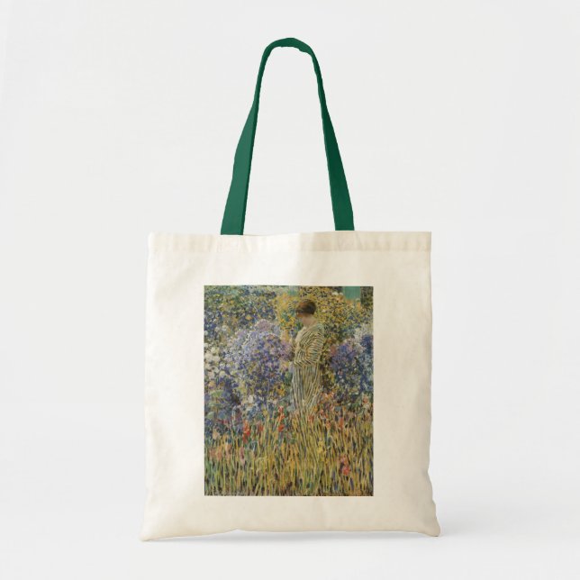 Lady in a Garden by Frederick Frieseke, Fine Art Tote Bag (Front)