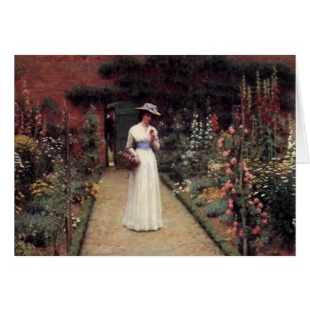 Lady In A Garden - Edmund Blair Leighton by VintageArtPosters at Zazzle