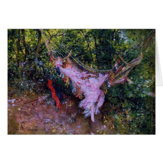 Lady in A Hammock in Pink Dress Cards