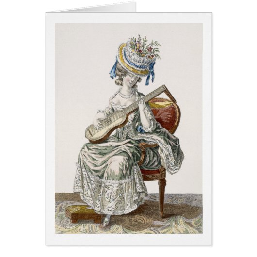Lady in a Shot Taffeta Dress Trimmed with Lace Pla (Front)