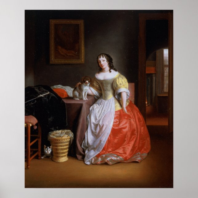 Lady in a yellow and red dress poster (Front)