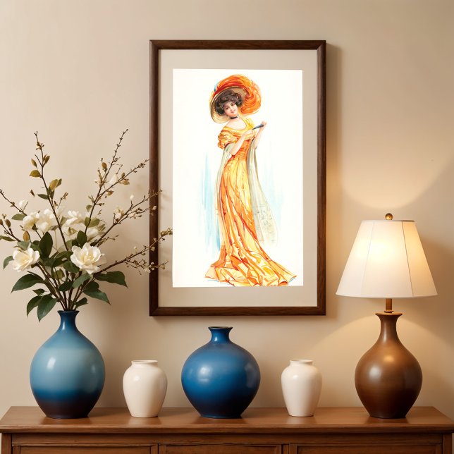 Lady in a yellow dress, Fine Art Poster (Creator Uploaded)