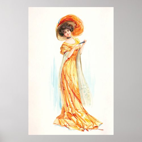 Lady in a yellow dress poster