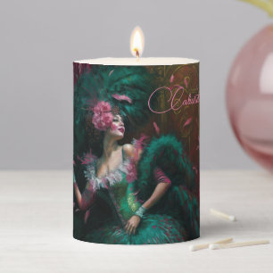 Lady in an Emerald Green Pillar Candle