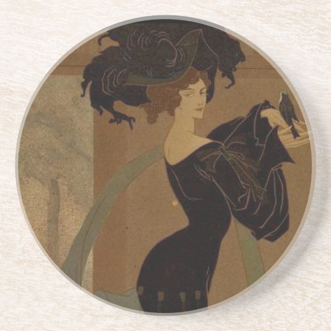 Lady in Black Drink Coaster (Front)