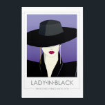 Lady In Black - in style of 80's Patrick Nagel Acrylic Print<br><div class="desc">Lady in Black is a sophisticated,  elegant creation with a minimalist style inspired by the iconic artist Patrick Nagel.
Portraying an enigmatic,  cool,  intelligent,  seductive and self-assured woman.</div>