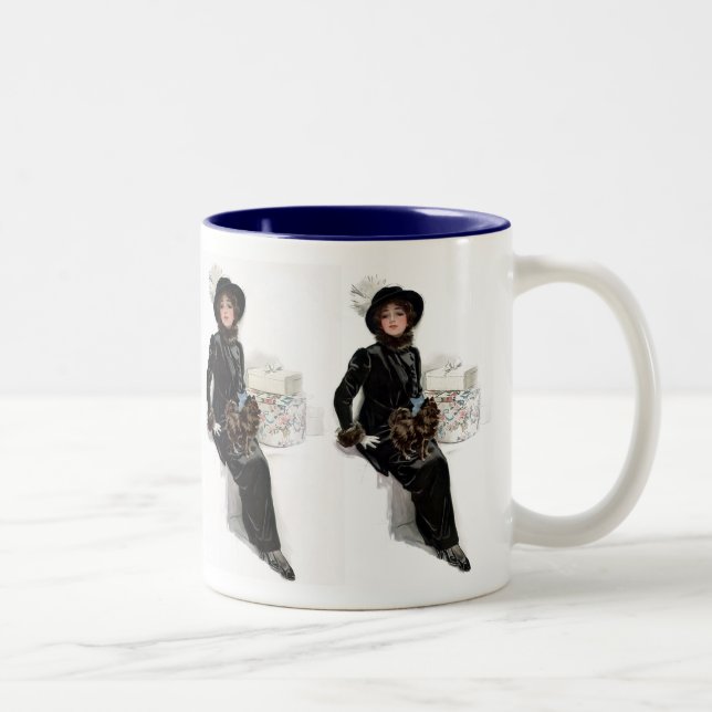Lady in Black Two-Tone Coffee Mug (Right)