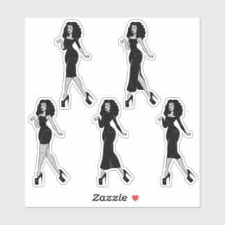 Lady in Black V Sticker