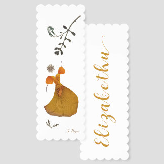 Lady in Bloom From Original Pressed Flower Artwork Bookmarks