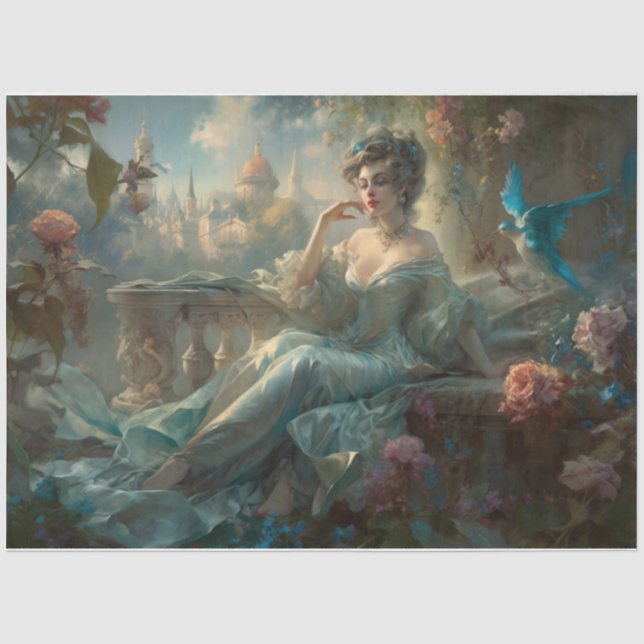Lady in Blue  Tissue Paper (Front)