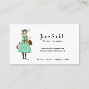 Lady in Dress Fashion Stylist Consultant Tailoring Business Card