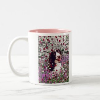 Lady in Flowers - Brittany Spaniel mug