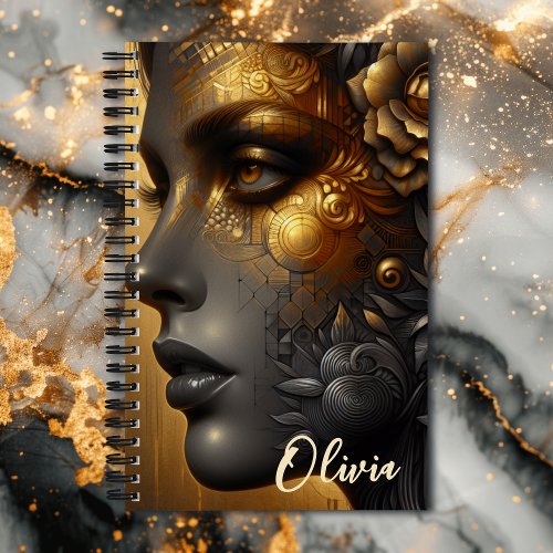 Lady in Gold Ethereal Art Personalized Notebook