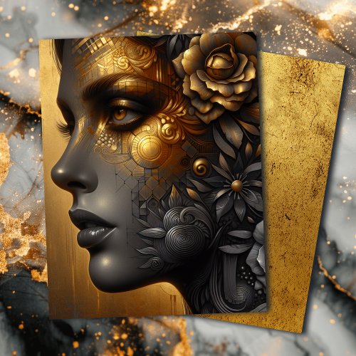 Lady in Gold Ethereal Art Scrapbook