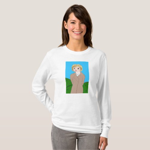 Lady in Meadow Long_Sleeved T_Shirt