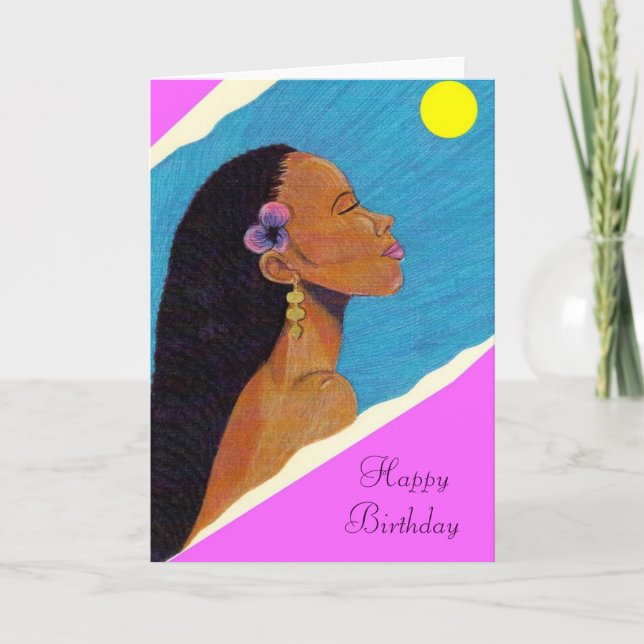 Lady In Night Birthday Card (Front)