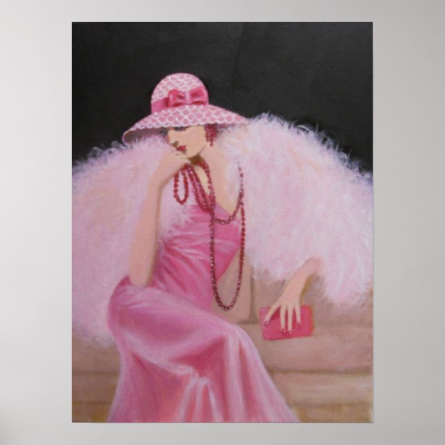 LADY IN PINK, ART DECO POSTER (Front)
