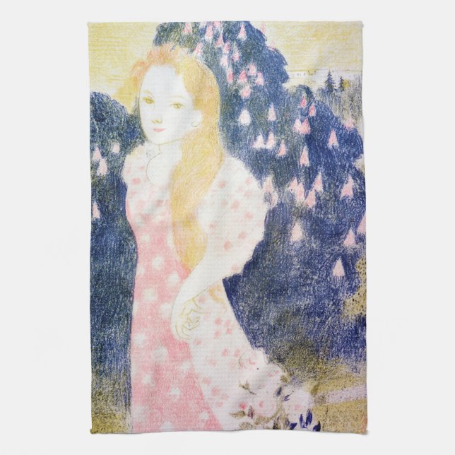 Lady in Pink Dress, Maurice Denis Kitchen Towel (Vertical)
