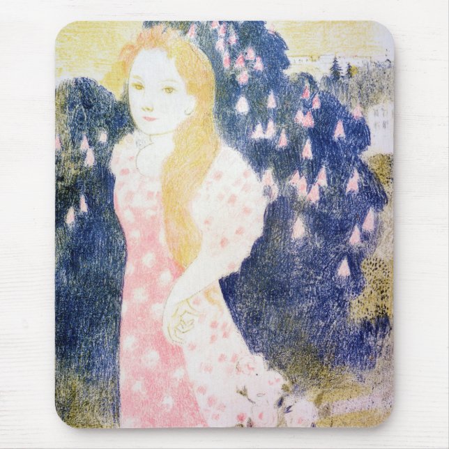 Lady in Pink Dress, Maurice Denis Mouse Pad (Front)