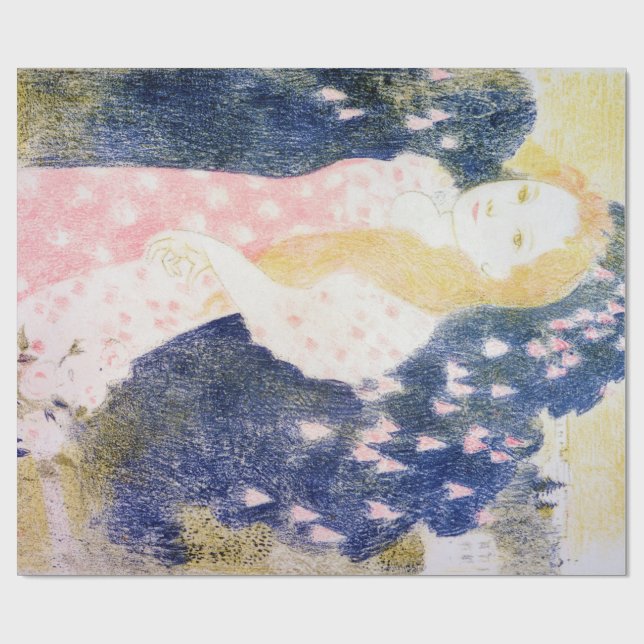 Lady in Pink Dress, Maurice Denis Wrapping Paper (Flat)