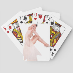 Lady In Pink Pin Up Poker Cards